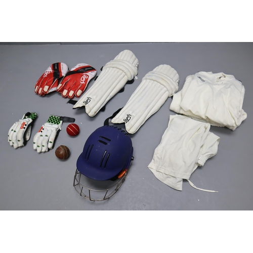 495 - Kookaburra Cricket Bag containing Helmet, Pads, Ball, and More