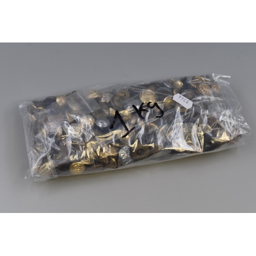 539 - Approx 1kg of Military Uniform Buttons