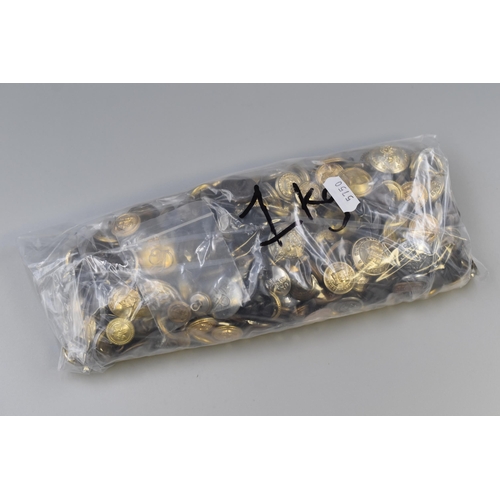 542 - Approx 1kg of Military Uniform Buttons