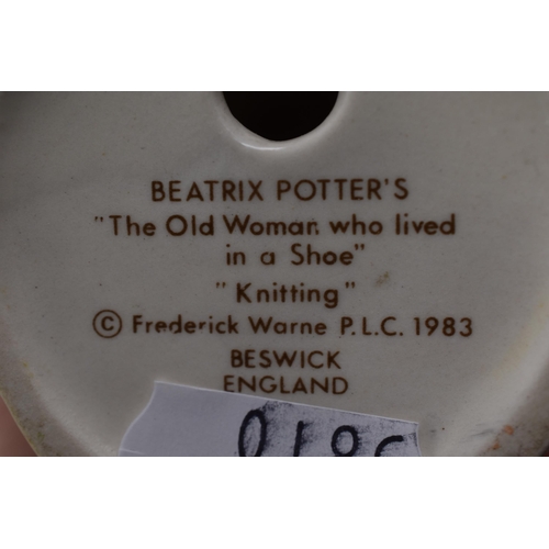 346 - Collection of Four Mid Century Beswick Beatrix potter Ceramic Statues 2 with chips to the ears