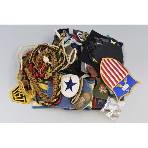 553 - Approx Military Uniform Patch Badges and Lanyards