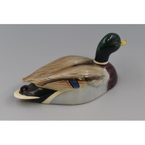 348 - A Beswick Peter Scott Mallard Ceramic Figure, Approx 6.5” Long. Chip to Tailfeather