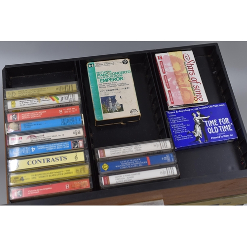 587 - Mid Century Cassette Case containing a selection of Classical Tapes