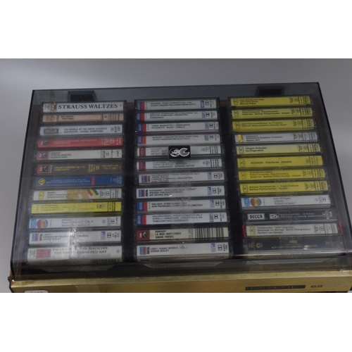 587 - Mid Century Cassette Case containing a selection of Classical Tapes