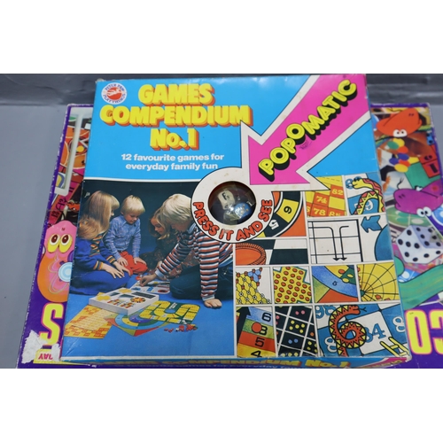 914 - Selection of Vintage Boxed Games to include Contraption, Boggle, Pass The Pigs, Games Compendium, Wo... 