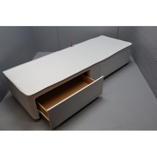 754 - Very Clean Double Bed Divan Two Drawer Bed Base Fitted with Non Slip Covering, Castors and Jointing ... 