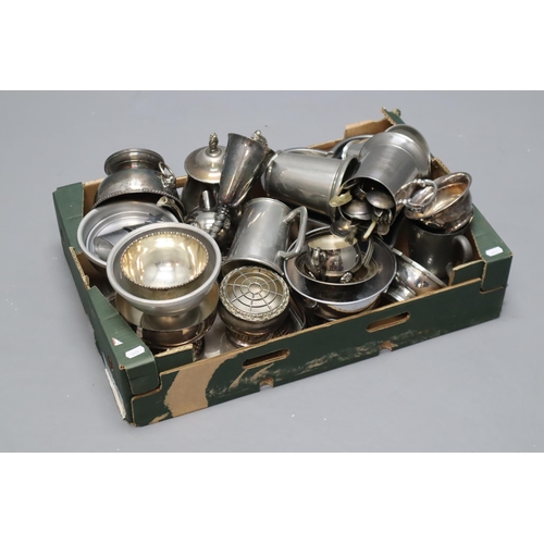 808 - Very Large Selection of Silver Plated and Pewter items, includes Tankards, Coffee Pot and more