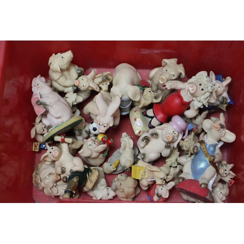 964 - Large Selection of Piggin Ornaments, includes Piggin Hell, Piggin Stress, Piggin Potty, Piggin Lotte... 