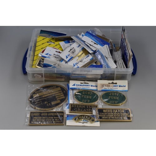 Large Selection of New Chandlers Marine Brass Signs