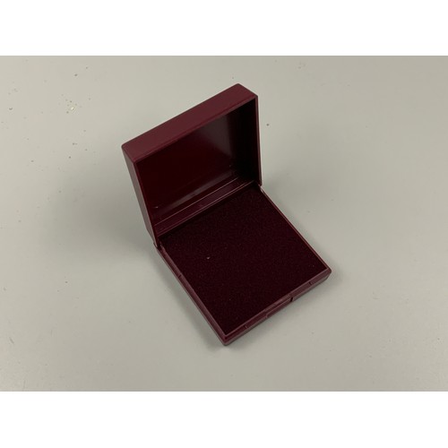 158 - Ten New Burgundy Jewellery Boxes with Velvet Cushion Insert (55mm x 55mm x 20mm)