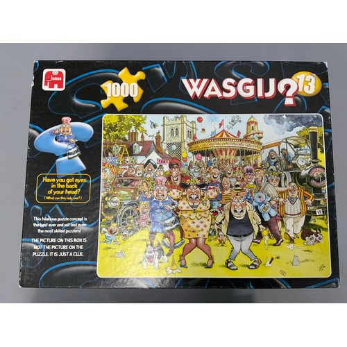 121 - Seven Boxed Wasgij Comedy Puzzles, includes A Trip To The Tip, Birthday Surprise and more (unchecked... 