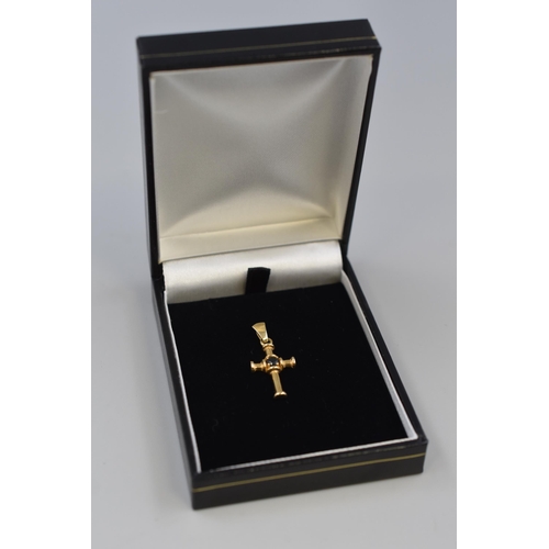 4 - Hallmarked 375 (9ct) Gold Cross Pendant Complete with Presentation Box