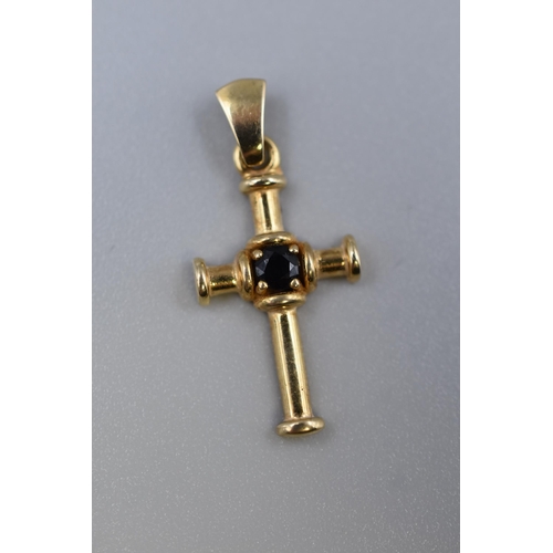 4 - Hallmarked 375 (9ct) Gold Cross Pendant Complete with Presentation Box