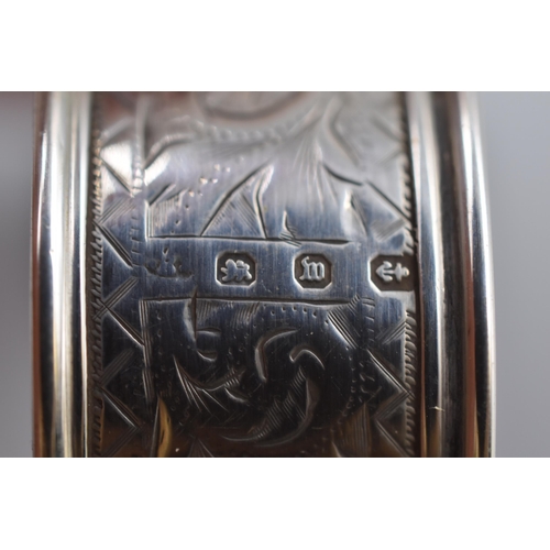 8 - Hallmarked Birmingham Silver Inscribed Napkin Ring