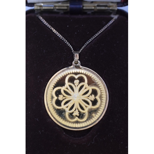 9 - A Birmingham Mint 925. Silver Gilt 'The Pendant of Love' On 925. Silver Chain. In Presentation Box