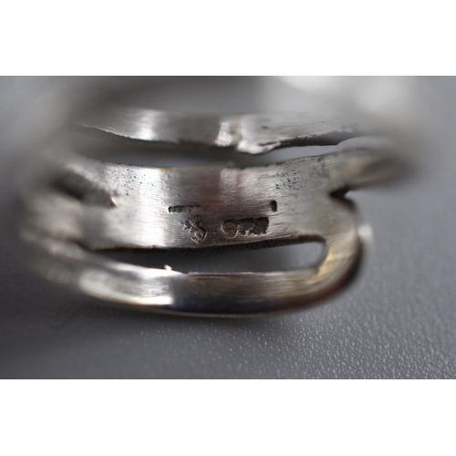 12 - Two Silver 925 Band Rings (Sizes M and N)