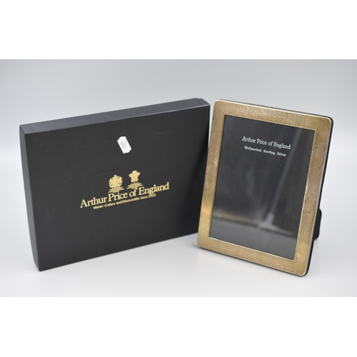 24 - A Hallmarked Sterling Silver Arthur Price Photo Frame, Approx 10.5”. In Presentation Box