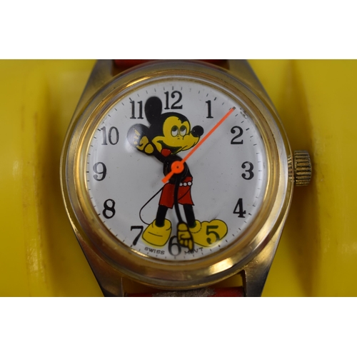 73 - Walt Disney Mickey Mouse Wrist Watch complete with Case (Working)