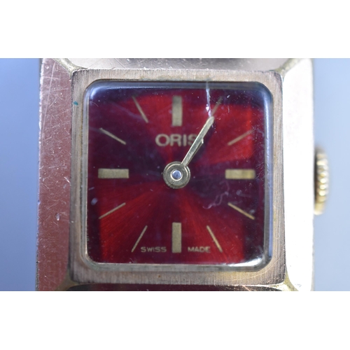 81 - Oris Swiss Made Red Dial Ladies Watch (Working)