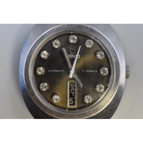 88 - Nino Day / Date Automatic 17 Jewels Watch with Leather Strap (Working)