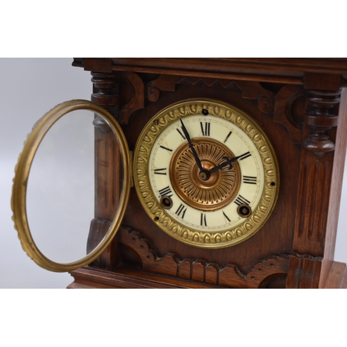 265 - Nice Quality Early Mid Century Wood Cased Eight Day Summit Mantle Clock with New York Ansonia Clock ... 