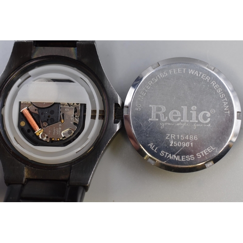 93 - Relic Calendar Day / Date Gents Watch (Working)