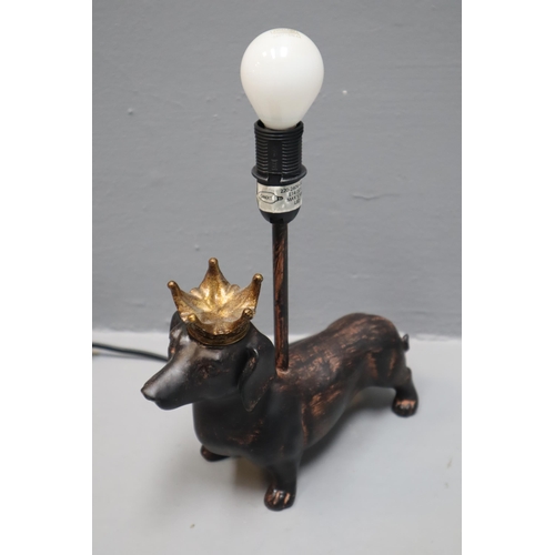 272 - Sausage Dog Table Lamp (12” High to top of Bulb x 9” Long), working (bulb for testing, n... 