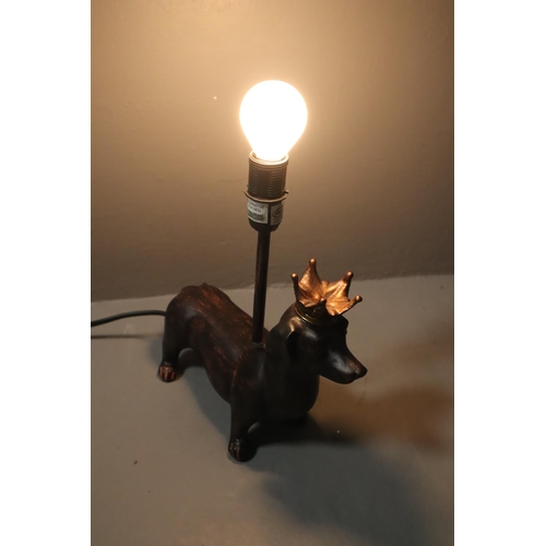 272 - Sausage Dog Table Lamp (12” High to top of Bulb x 9” Long), working (bulb for testing, n... 