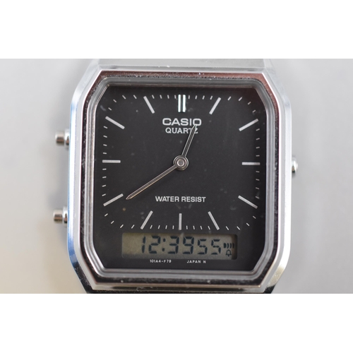 98 - Casio Quartz Dual Time Watch (Working)