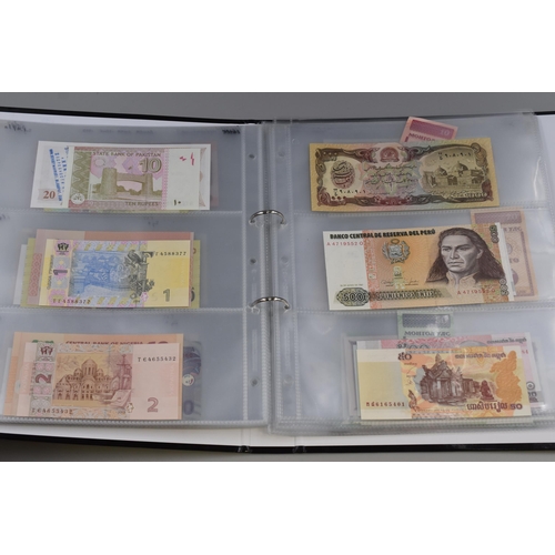 146 - Album of Over 100 Bank Notes, Various Countries (Approx. 28 Countries). Includes Iran, USA, Honduras... 