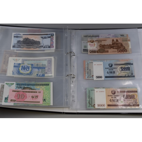 146 - Album of Over 100 Bank Notes, Various Countries (Approx. 28 Countries). Includes Iran, USA, Honduras... 