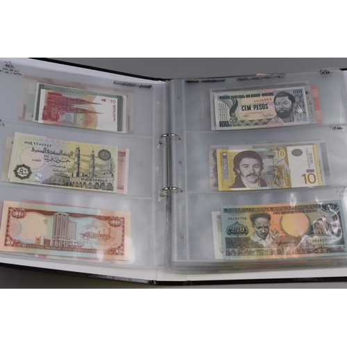 146 - Album of Over 100 Bank Notes, Various Countries (Approx. 28 Countries). Includes Iran, USA, Honduras... 