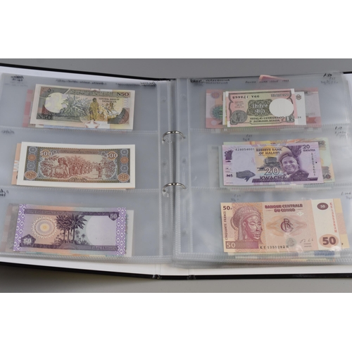 146 - Album of Over 100 Bank Notes, Various Countries (Approx. 28 Countries). Includes Iran, USA, Honduras... 