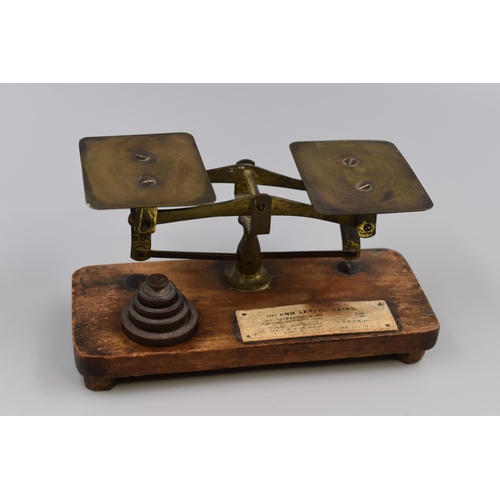 169 - A Set of Vintage Postage Scales, With Weights. Approx 7