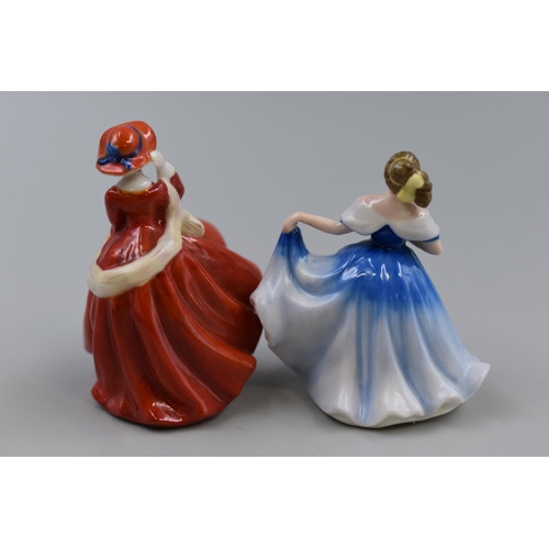 195 - Two Boxed Royal Doulton Miniature Figures, Elaine (M201) and Top O T’Hill (M217)