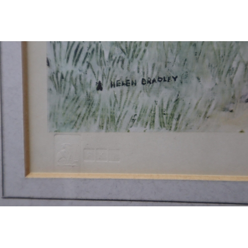 362 - Set of Four Pencil Signed Helen Bradley Prints, depicting the Four Seasons; with blind stamp, framed... 