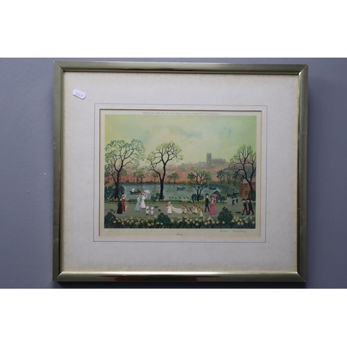 362 - Set of Four Pencil Signed Helen Bradley Prints, depicting the Four Seasons; with blind stamp, framed... 