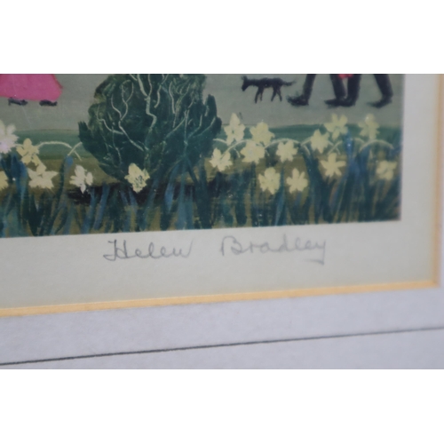 362 - Set of Four Pencil Signed Helen Bradley Prints, depicting the Four Seasons; with blind stamp, framed... 