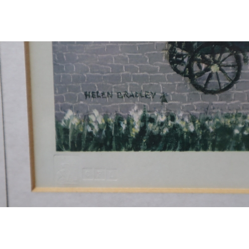 362 - Set of Four Pencil Signed Helen Bradley Prints, depicting the Four Seasons; with blind stamp, framed... 