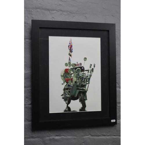 363 - Large Framed and Glazed MOD Lambretta Print approx 22