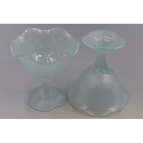 244 - Six Duck Egg Green Coloured Sundae Glasses