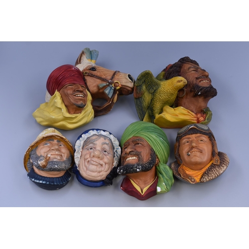 255 - Collection of Six Collectable Vintage Bossons Head Chalkware Plaques some with slight chips