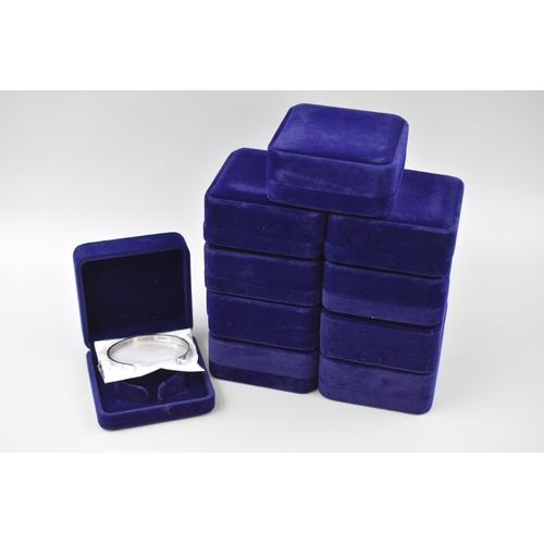 397 - Ten New Novelty Bracelet Gifts, each in Blue Velvet Jewellery Bracelet Box. Each Bracelet reads 