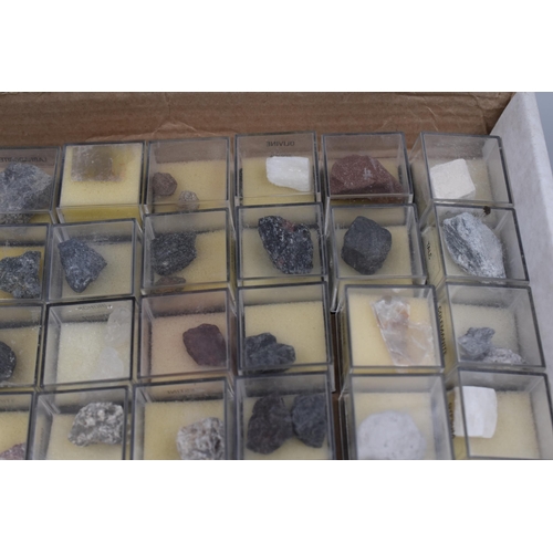 400 - Approx 50 Rock Samples in Labelled Display Cases including Andradite, Augite, and More