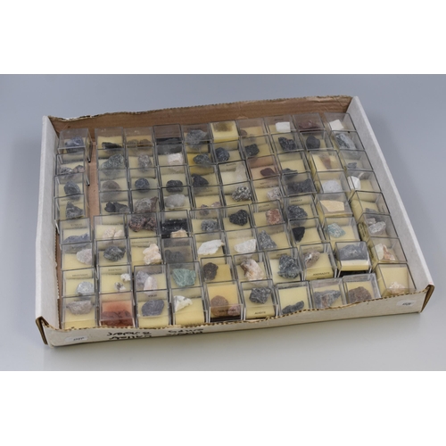 400 - Approx 50 Rock Samples in Labelled Display Cases including Andradite, Augite, and More