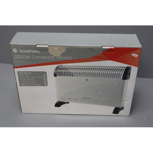 591 - Boxed as new Goodmans 2000w Convector Heater with 3 Heat Settings, Overheat protection can be freest... 