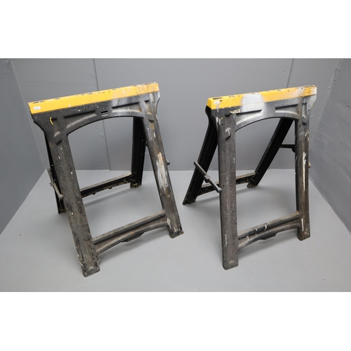 596 - Pair of Lightweight Plastic Saw Horse Trestles