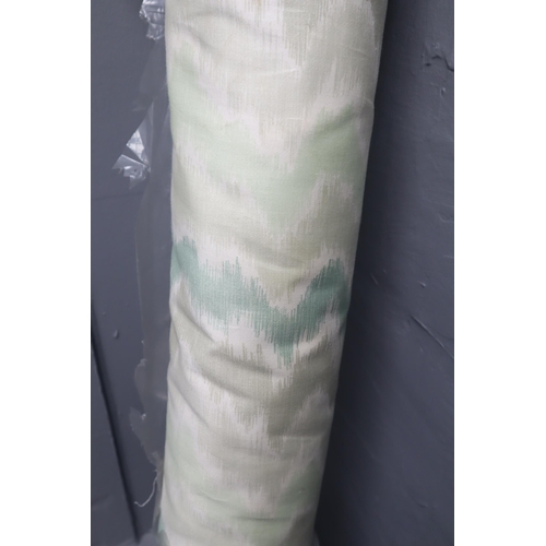 607 - Large Roll of Curtain Material in Sage, Cream Neutral Colour (56” Long)