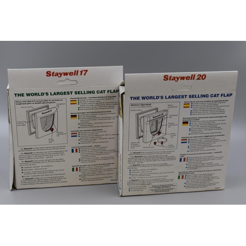 614 - Two New Boxed Staywell Catflaps, includes Rotary Security Lock and Electronic Security Lock