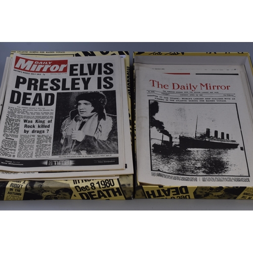 422 - Boxed Set of Historical Headlines Re-Print News Papers